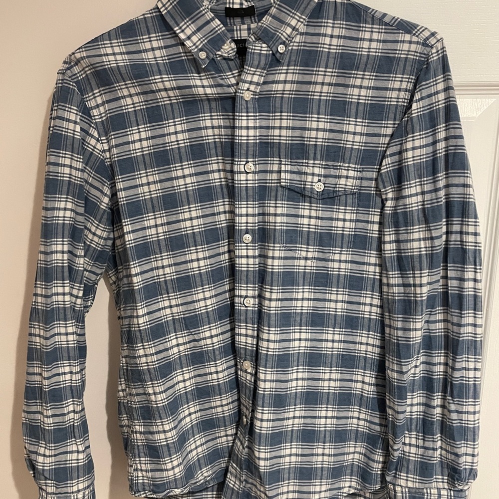 Blue Plaid J. Crew Men's Shirt